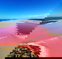 Pink Lake Aerial Flyover from Geraldton - Accommodation Brisbane