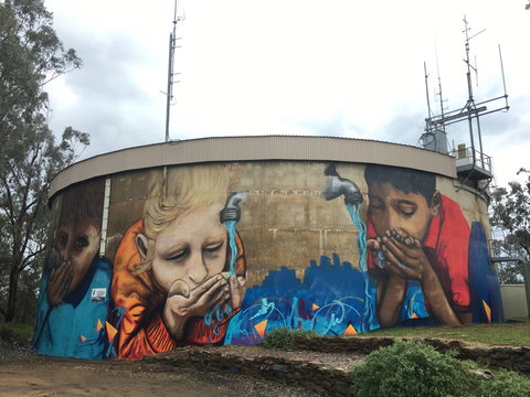 Willans Hill Water Tower Mural - Accommodation Brisbane 0