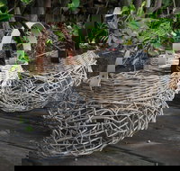 Weaving Woven Basket with Leather Handle - Accommodation Brisbane