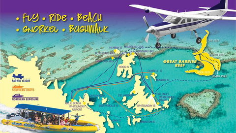 Scenic Flight - Great Barrier Reef, Heart Reef, Whitehaven Beach & Hill Inlet! - Accommodation Brisbane 0